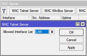 Защита роутера MikroTik, базовая настройка Firewall, MAC Telnet Server